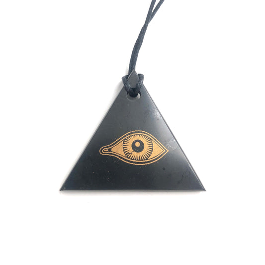 Schungit Anhänger Dreieck "Eye of Horus"